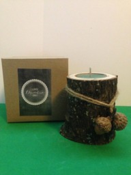 1 Pc. Birch Or Oak Holders, Tea Lights Scented Froser Fir Candles - thumbnail 1