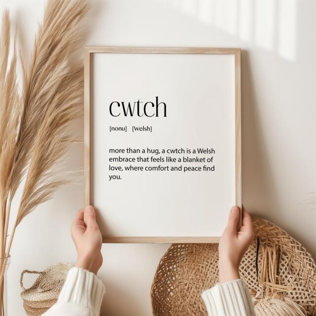 Cwtch Definition Print - Warm Welsh Word Art For Comfort, Love Perfect Gift Home, Family, & Friends, Wales Christmas - Birthday - image 1