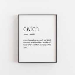 Cwtch Definition Print - Warm Welsh Word Art For Comfort, Love Perfect Gift Home, Family, & Friends, Wales Christmas - Birthday - thumbnail 2