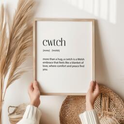 Cwtch Definition Print - Warm Welsh Word Art For Comfort, Love Perfect Gift Home, Family, & Friends, Wales Christmas - Birthday - thumbnail 1