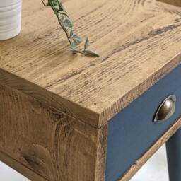 The Jorgi /A Handmade Side- Bedside - Occasional Table Solid Reclaimed Timber With Hand Turned Tapered Legs - thumbnail 3