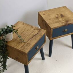 The Jorgi /A Handmade Side- Bedside - Occasional Table Solid Reclaimed Timber With Hand Turned Tapered Legs - thumbnail 4