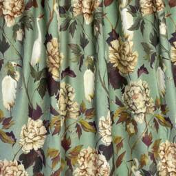 Custom Roman Blind Vintage Botanical Print, Green Cotton Fabric - thumbnail 4