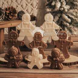 Gingerbread Man Candle Set - Soy Wax Holiday Gift Festive Winter Home Decor Christmas Table Accent - thumbnail 2