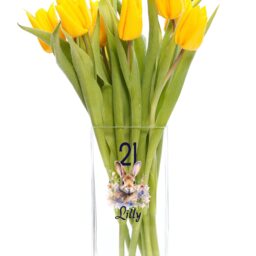 Personalised Birthday Flower Vase Gift Any Age With Bunny 70Th, 60Th, 50Th, 40Th, 30Th, 21st - thumbnail 2