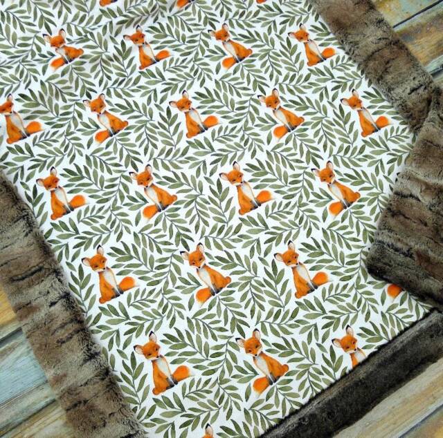 Fox Baby Blanket - Desinger Minky Gift Unisex - image 1