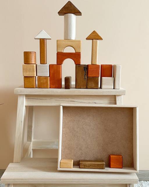 Building Block Set 24 Pcs, Wooden Construction Set, Montessori Educational Toy For Toddlers, Open-Ended Stacking - image 1