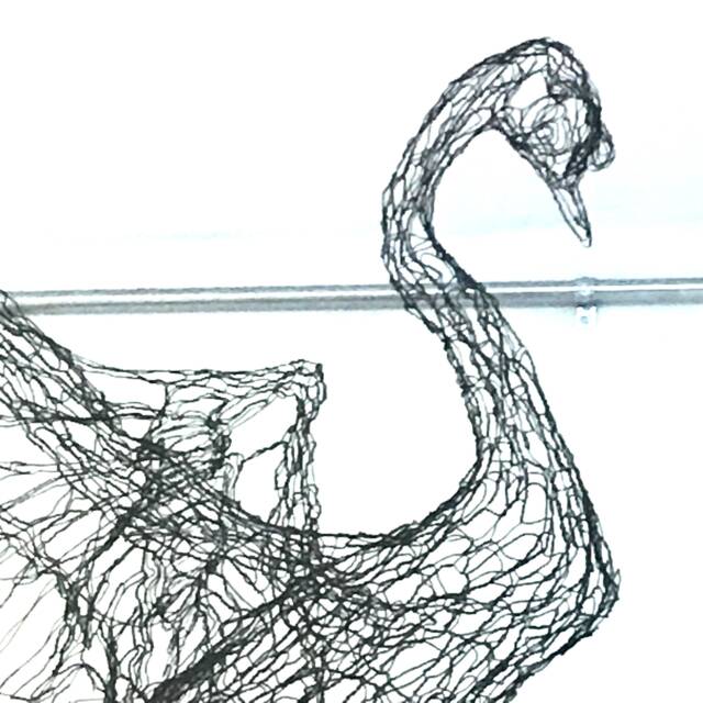 Mute Swan Taking Flight 3D Wire Sculpture By Award-Winning Artist Elizabeth Berrien - image 1