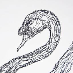Mute Swan Taking Flight 3D Wire Sculpture By Award-Winning Artist Elizabeth Berrien - thumbnail 3