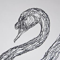 Mute Swan Taking Flight 3D Wire Sculpture By Award-Winning Artist Elizabeth Berrien - thumbnail 4