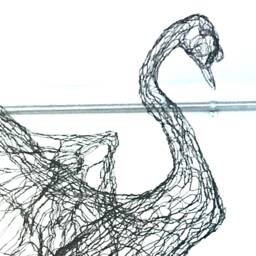 Mute Swan Taking Flight 3D Wire Sculpture By Award-Winning Artist Elizabeth Berrien