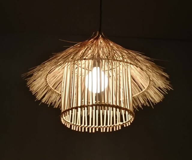 Rural Style Rattan Pendant Light, House-Shaped Lighting, Decorative Ceiling Lights, Width 17.7 - image 1