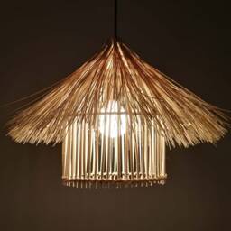 Rural Style Rattan Pendant Light, House-Shaped Lighting, Decorative Ceiling Lights, Width 17.7 - thumbnail 3
