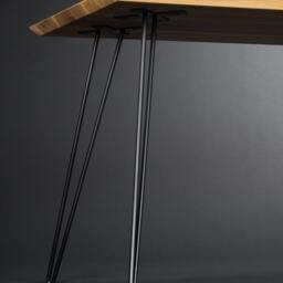 Edge - Solid Wooden Desk, Modern Table With Metal Hairpin Legs - thumbnail 3