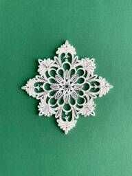 Christmas Tree Ornament - Quilled Snowflake Mandala Quilling Decor Eco Friendly - thumbnail 1