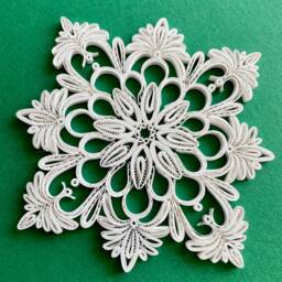 Christmas Tree Ornament - Quilled Snowflake Mandala Quilling Decor Eco Friendly - thumbnail 3