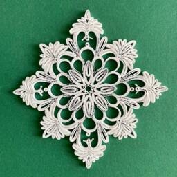 Christmas Tree Ornament - Quilled Snowflake Mandala Quilling Decor Eco Friendly - thumbnail 2