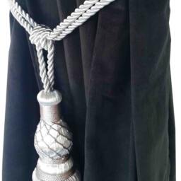 1 Silver Beautiful Luxurious Vintage Look Handmade Window Treatment Curtain Drapery Tassel Double Cord/Rope Tieback/Holdback Drape Pull Back - thumbnail 2