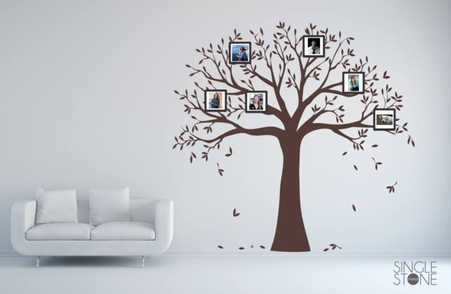 Family Tree Photo Frame Wall Decal Mural - Custom Home Decor - image 1