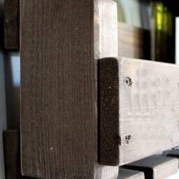 Wooden Wine Rack For The Wall - With Glass Holder Brown Ready Assembled Bottles & Glasses - thumbnail 2