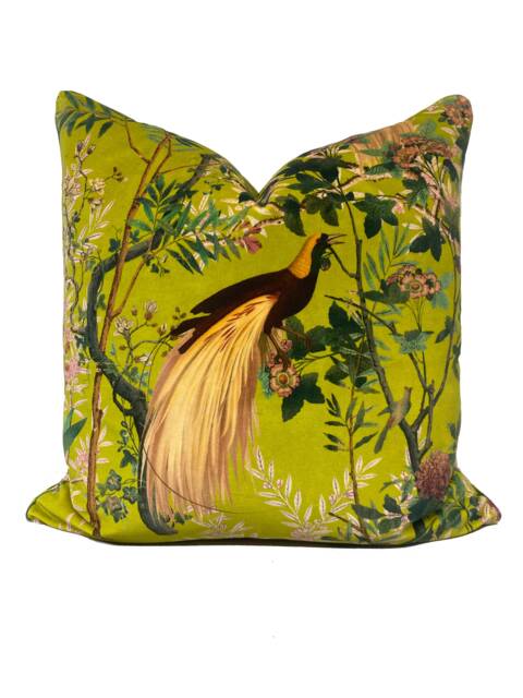 Mind The Gap Royal Garden Green Velvet Cushion Cover Pillow - image 1