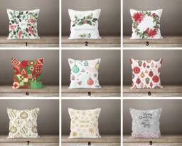 Christmas Cushion Cover/Snow Flakes Stars Cover/ Decorations Merry Farmhouse Decor/Christmas Decor - thumbnail 1