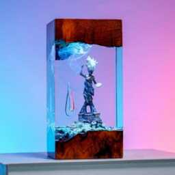 New Monoco - Clair Expedition 33 Resin Lamp - Handmade Led Diorama Light Gamer Room Decor Fantasy Night Gift - thumbnail 2