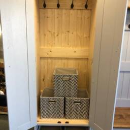 Handmade Wood Hallway Storage Unit - Boot Room Bench, Coat Hooks, Shoe Shelves - thumbnail 3