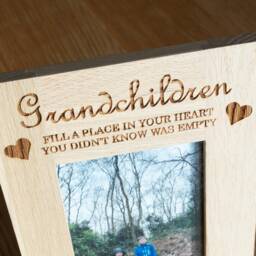 Grandparents Oak Photo Frame Wooden Engraved Personlised Freestanding Gift From The Grandkids/Grandchildren For Grandad/Grandpa Father's Day - thumbnail 2