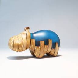 Duo Hippopotamus Sculpture - 8 - thumbnail 3