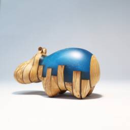 Duo Hippopotamus Sculpture - 8 - thumbnail 4