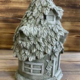 Stone Garden Large Mushroom Leaf House Gift Statue Ornament - thumbnail 3