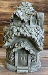Stone Garden Large Mushroom Leaf House Gift Statue Ornament - thumbnail 1