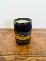 Arran Gold Bottle Candle - Wild Berries Scented Soy Wax Handmade UK Made in England