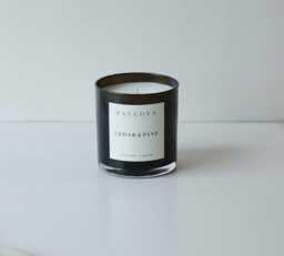 Cedar & Pine Coconut Wax Candle, Black Glass - thumbnail 1