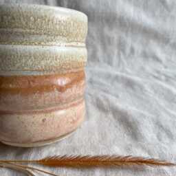 Dunes Bubble Ceramic Cup Or Planter, Handmade Glazed Pot, 350Ml Beige Vessel, Unique British Gift, Handcrafted Plant Pots, Coffee Cup - thumbnail 2