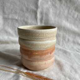 Dunes Bubble Ceramic Cup Or Planter, Handmade Glazed Pot, 350Ml Beige Vessel, Unique British Gift, Handcrafted Plant Pots, Coffee Cup - thumbnail 3