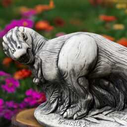 Concrete Dragon Sculpture Gothic Dinosaur Figurine Cement Animal Decoration Handmade Ornament Dragon Lover Gift Wildlife Decor - thumbnail 3