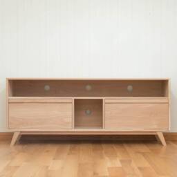 Handmade Solid Oak Tv Unit Modern Scandinavian Media Console - thumbnail 2
