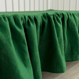 Green Linen Crib Bedding Set, Washed Stonewashed - thumbnail 4