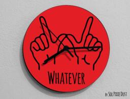 Whatever Hand Symbol/Round Red - Wall Clock