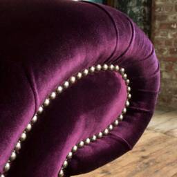 British Handmade Large 5 Seater Purple Velvet Chesterfield Sofa - thumbnail 2