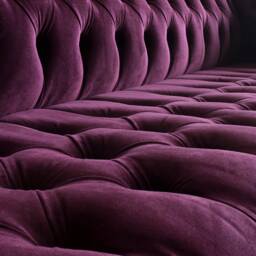 British Handmade Large 5 Seater Purple Velvet Chesterfield Sofa - thumbnail 3
