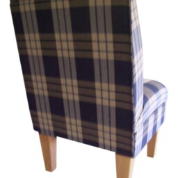 Bedroom Chair On Wooden Beech Coloured Legs - Kintyre Indigo Blue Tartan Fabric - thumbnail 3