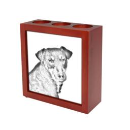 Jagdterrier - Wooden Stand For Candles/Pens With The Image Of A Dog New Collection - thumbnail 1