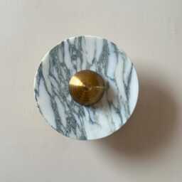 Marble Disk Brass Dome Wall Light 20cm - Modern Minimalist Sconce Lamp - thumbnail 3