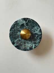 Marble Disk Brass Dome Wall Light 20cm - Modern Minimalist Sconce Lamp