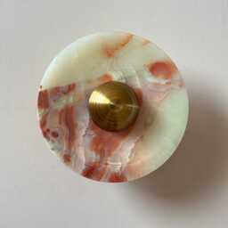 Marble Disk Brass Dome Wall Light 20cm - Modern Minimalist Sconce Lamp - thumbnail 2