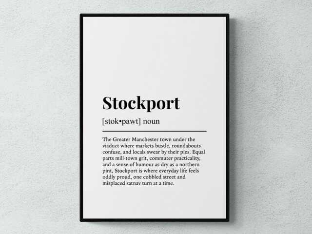 stockport Funny Definition Greater Manchester Gift Wall Art Print - image 1