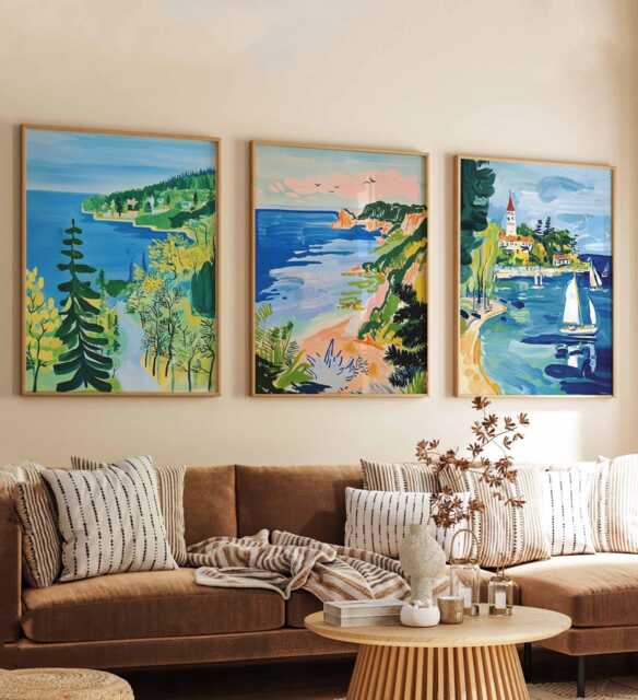 Set Of 3 Michigan Posters, Usa Great Lakes Scenic Prints Set, Landscape Detroit Wall Art, Urban Nature Decor Prints, Midwest Travel Gift - image 1